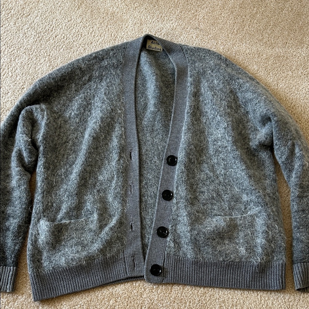 Acne studios mohair gray cardigan